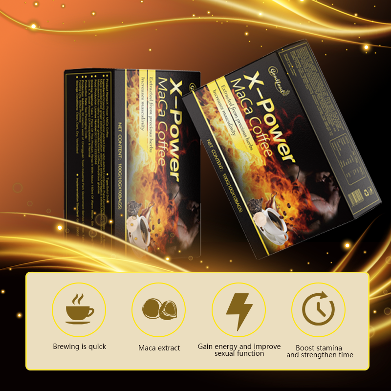 กาแฟสำเร็จรูปช็อกโกแลตเพิ่มพลังงานสำหรับผู้ชาย Man X Power ฉลากส่วนตัว อาหารเสริมแมค้า โสม ไต อาหารเสริมเพิ่มความมีชีวิตชีวาจากผลไม้