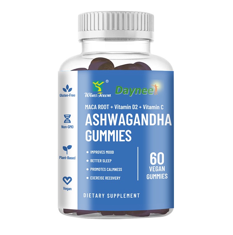 แคปซูล Ashwagandha ภายใต้แบรนด์ส่วนตัวสำหรับผู้ใหญ่ ช่วยคลายเครียด ต้านความวิตกกังวล และอาหารเสริมช่วยการนอนหลับ กัมมี่แคนดี้ สารสกัดจากราก